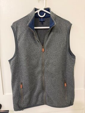 Vineyard Vines Men's Gray Full-Zip Fleece Vest